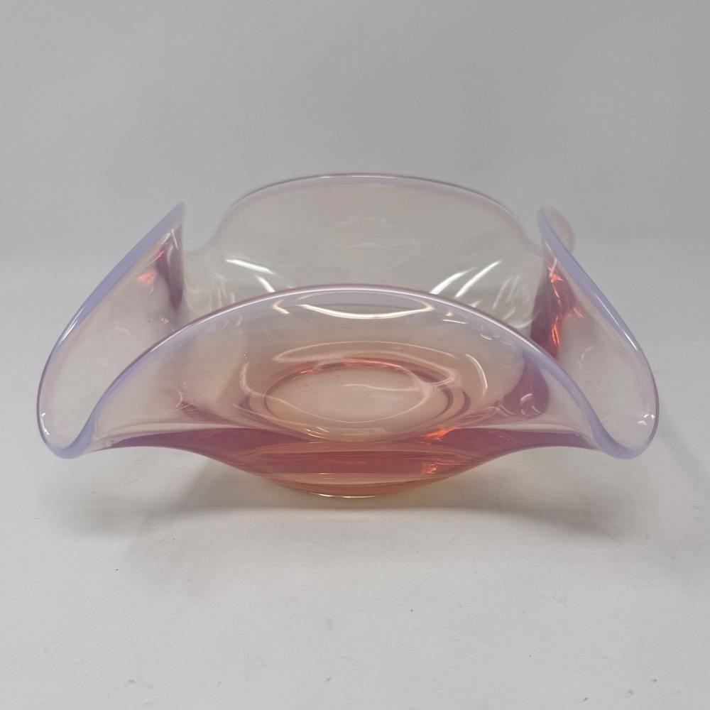 Vintage Fostoria Seascape Coral Sand Opalescent Square Bowl